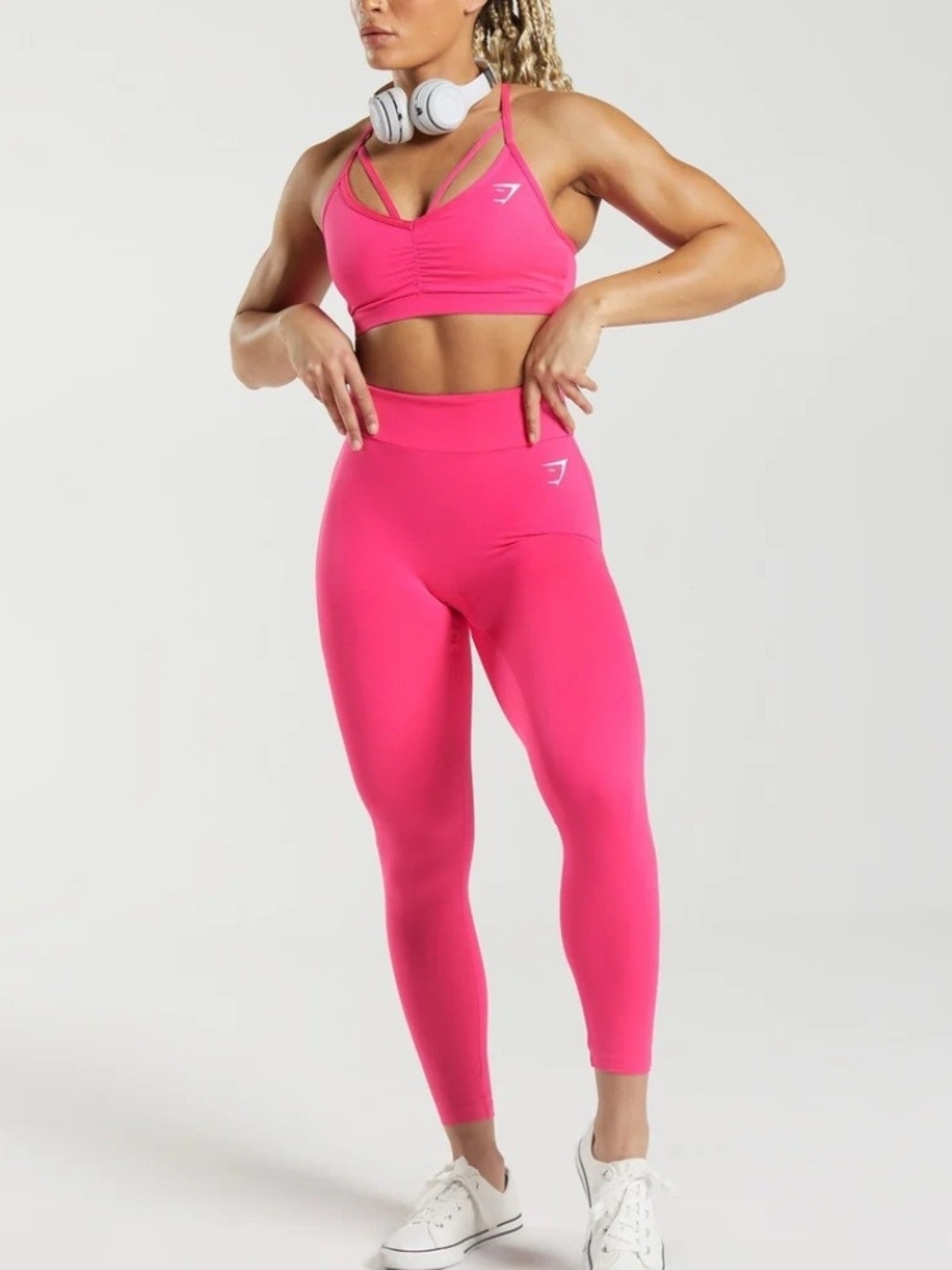 Gymshark Power Sports Bra Size Large In Bright Fuchsia